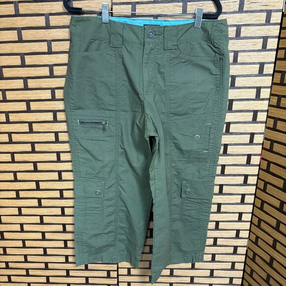 Eddie‎ Bauer Green Mercer Fit Cargo Crops Size 10 - Picture 1 of 9